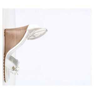 Tod's Bow Detail Wedge Sandals in White Leather